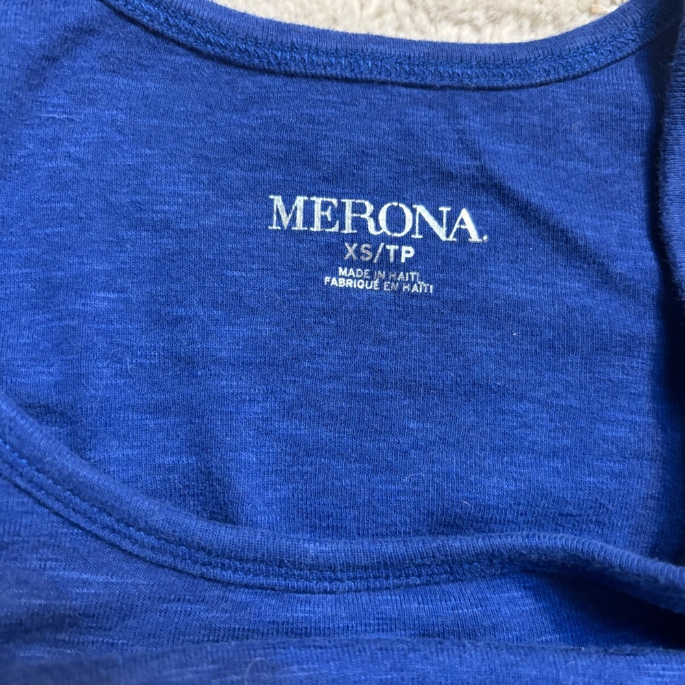 Merona Tank Top XS Royal Blue Cotton Modal Stretch Soft - Picture 5 of 8